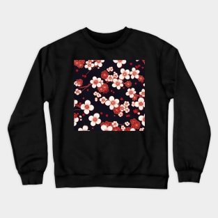 Japanese Plum Blossoms Kimono Pattern Crewneck Sweatshirt